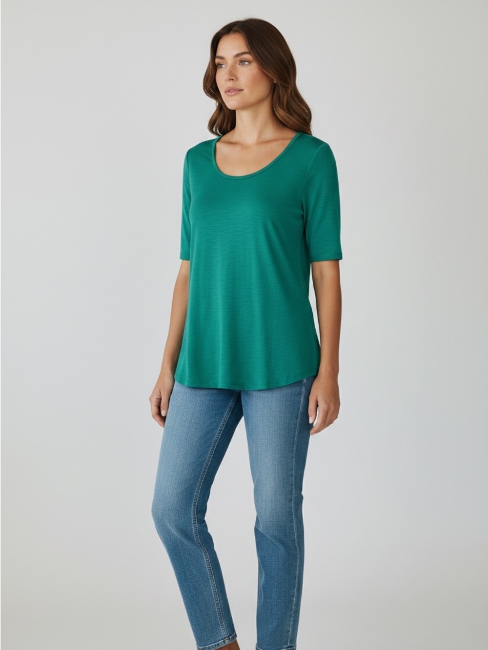 Chicos Women’s Size S (0) Short Sleeve Scoop Neck The Ultimate Tee Solid Green